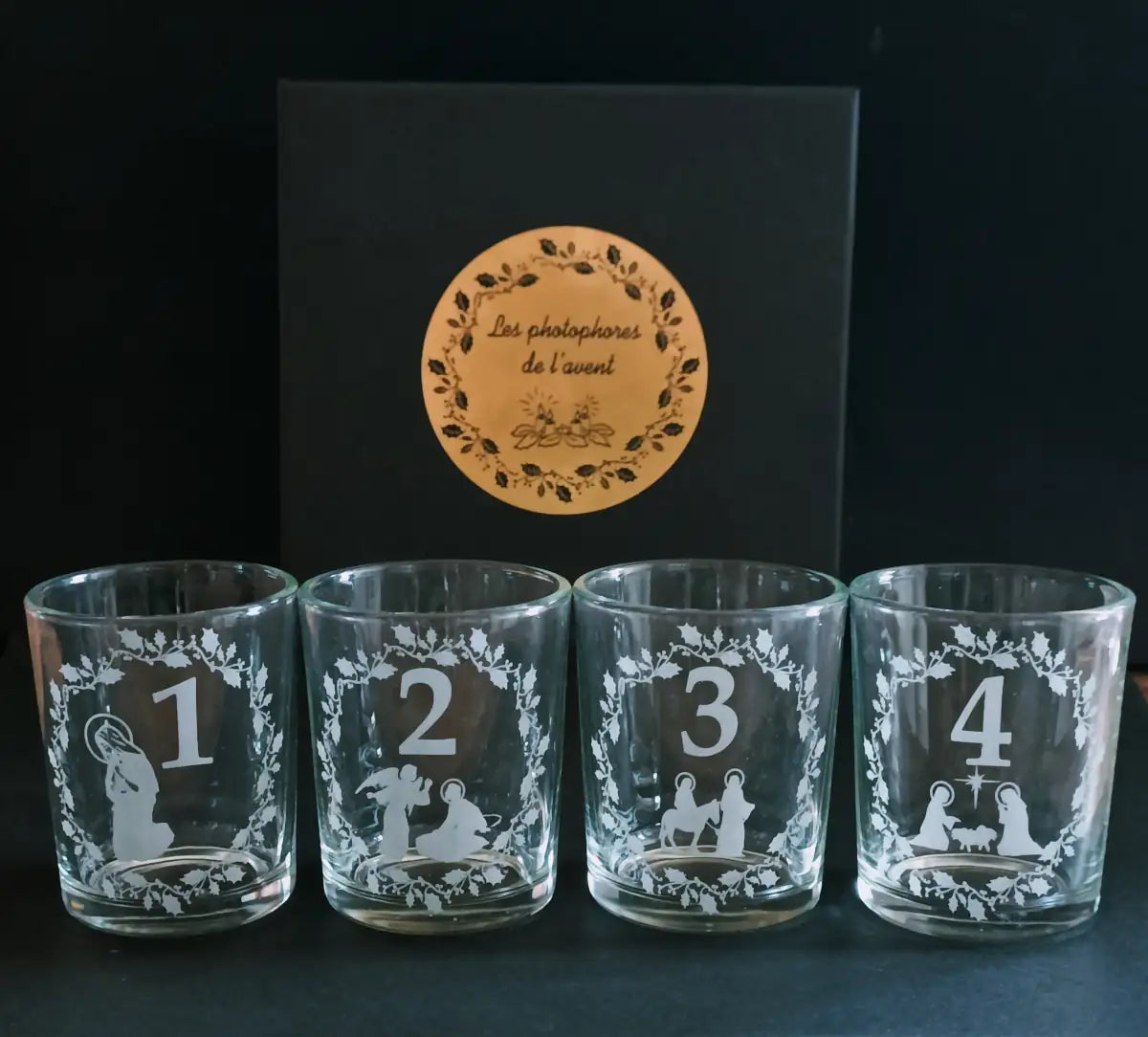 Coffret de 4 photophores de l'Avent