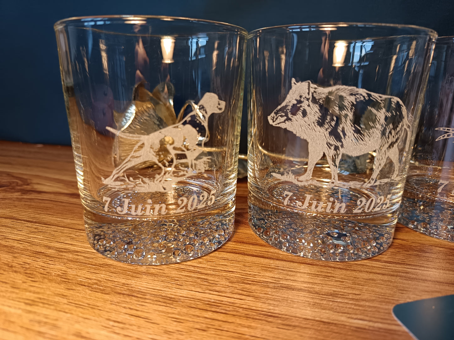 Lot de 6 verres à whisky thème chasse