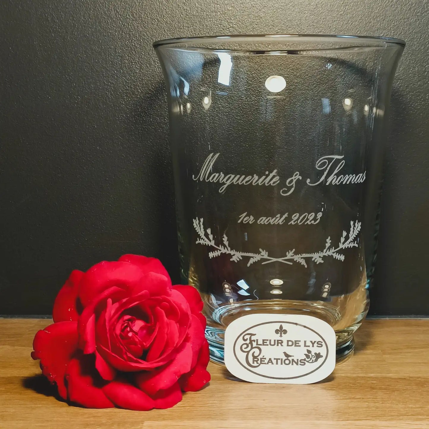 Vase évasé thème mariage