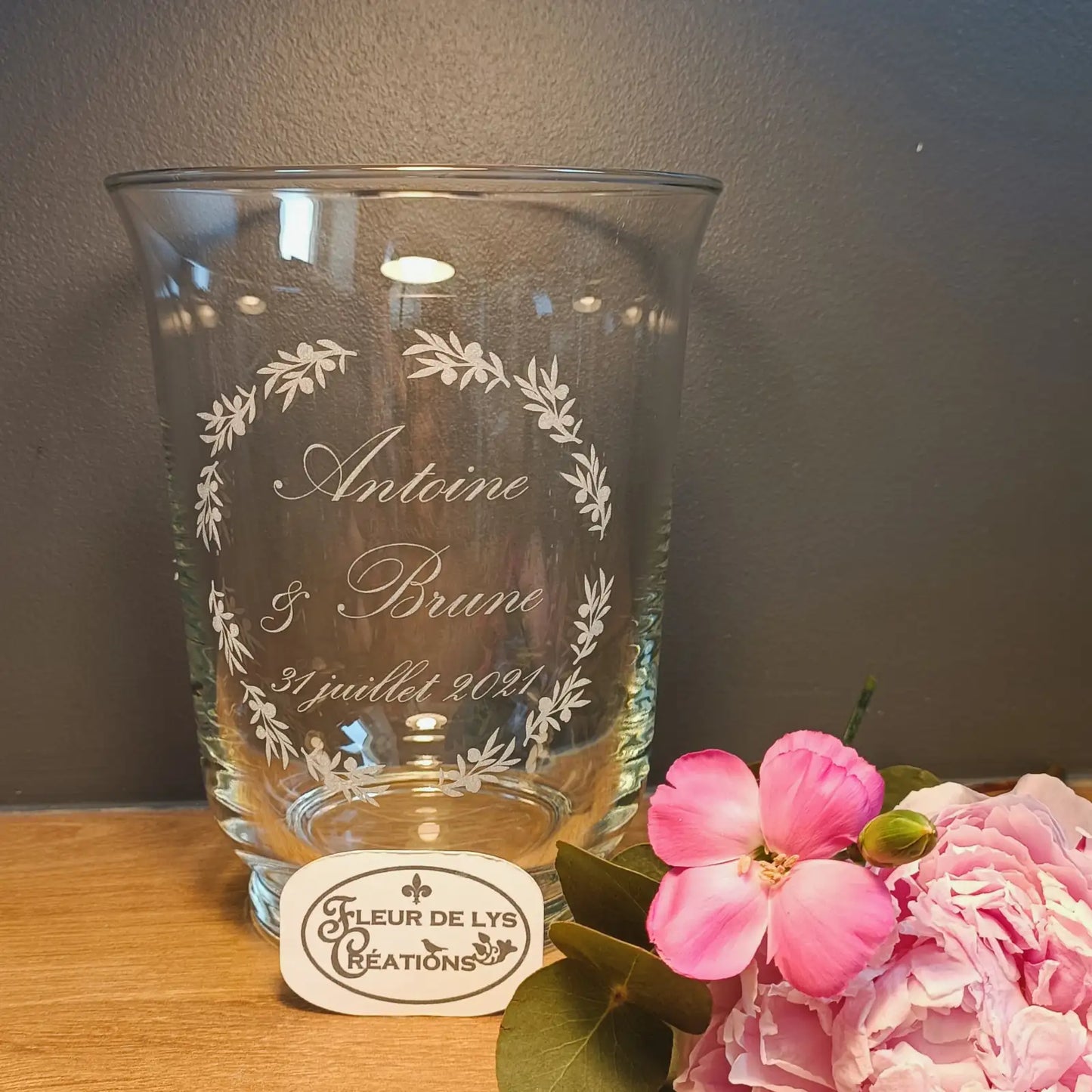 Vase évasé thème mariage