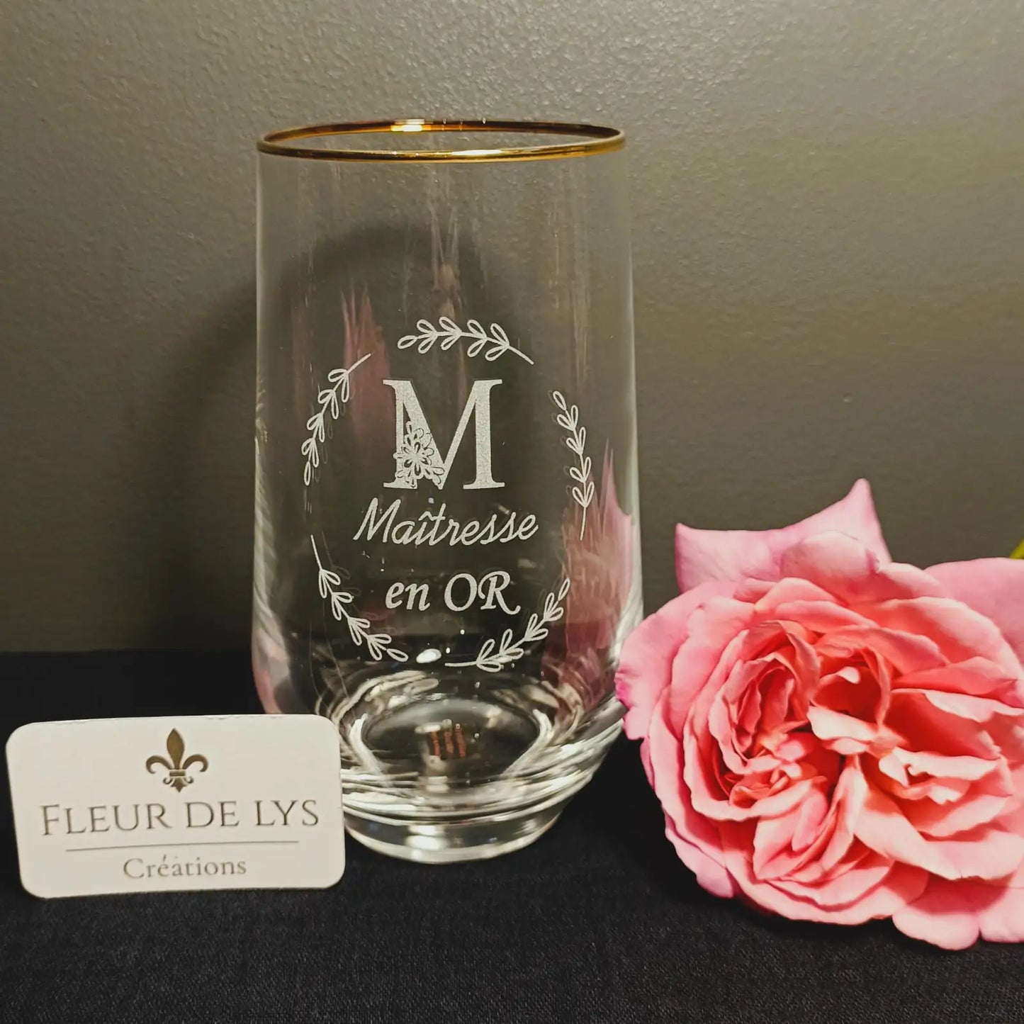 Verre prestige à bord doré Maîtresse en OR