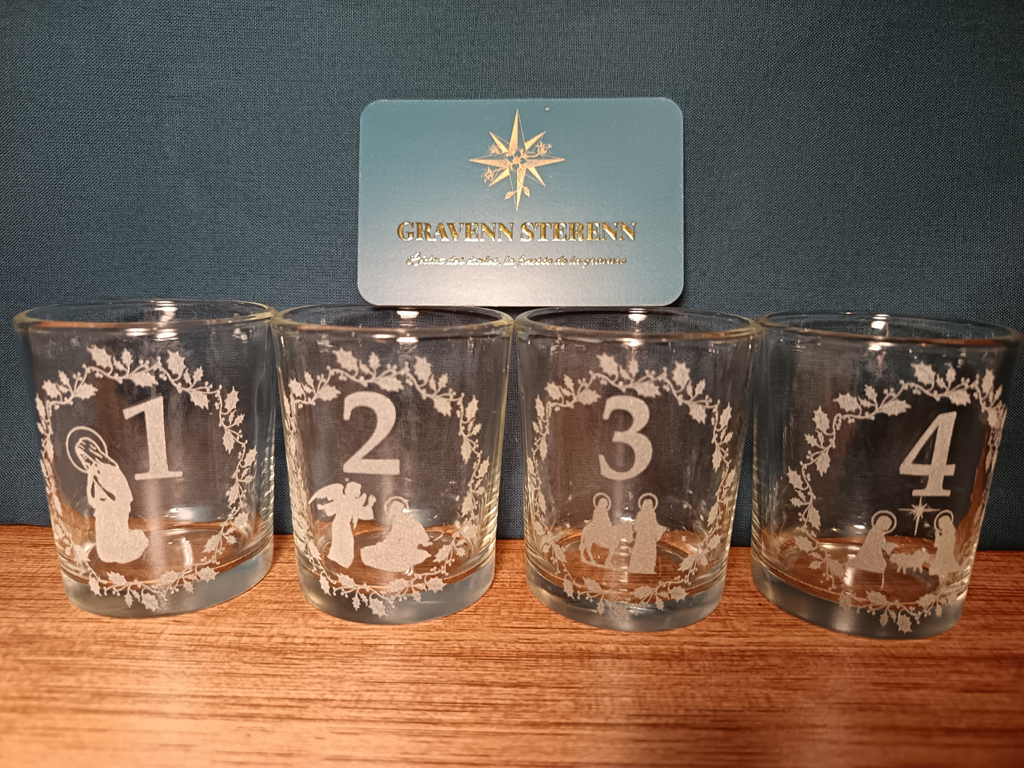 Coffret de 4 photophores de l'Avent