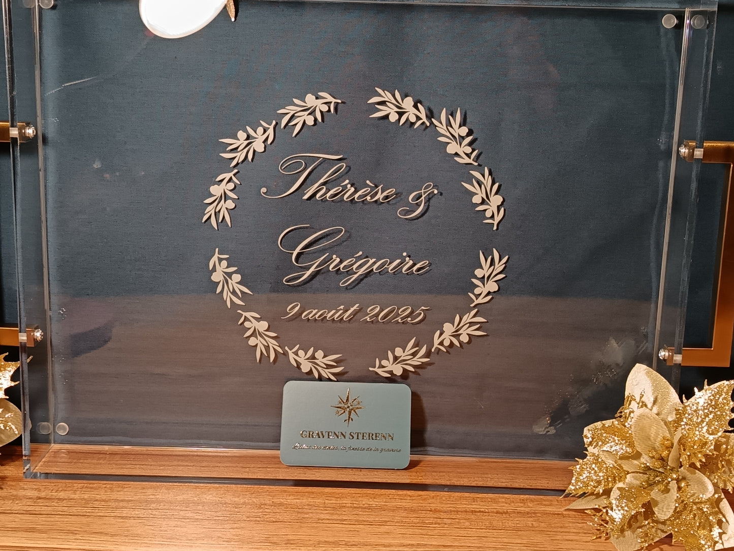 Plateau en plexiglas gravé