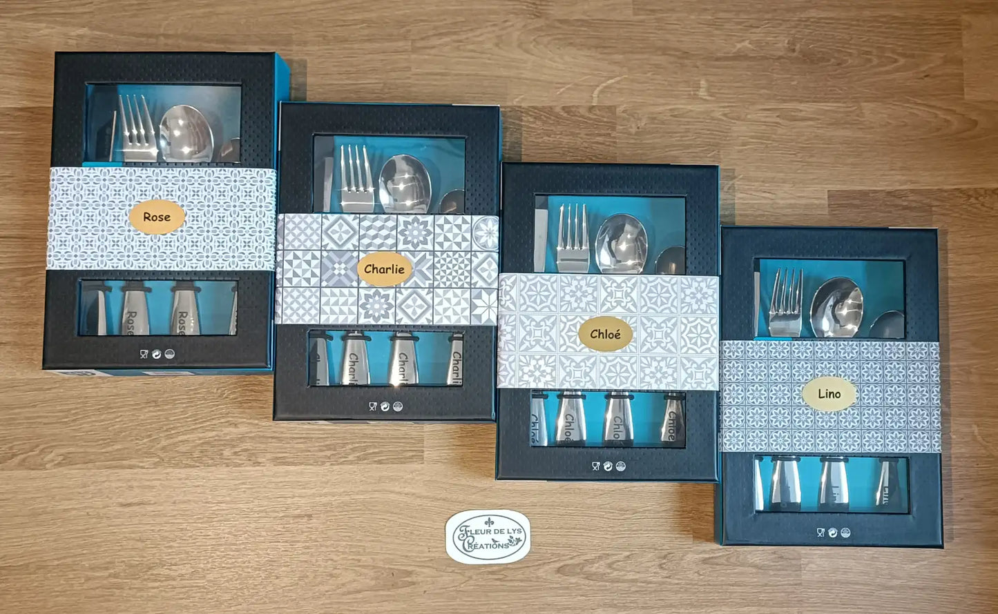 Coffret cadeau de couverts pour enfants personnalisés