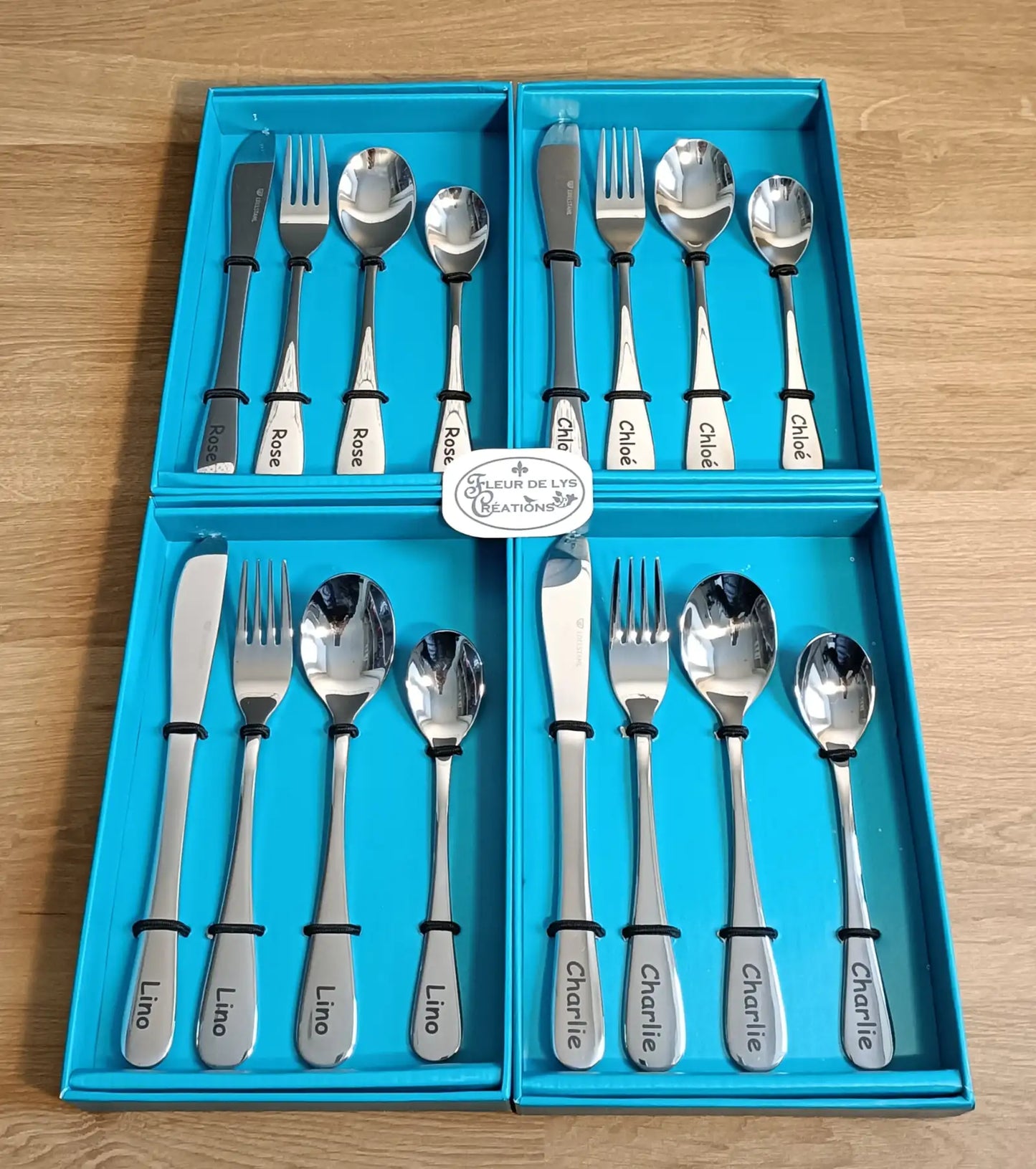 Coffret cadeau de couverts pour enfants personnalisés