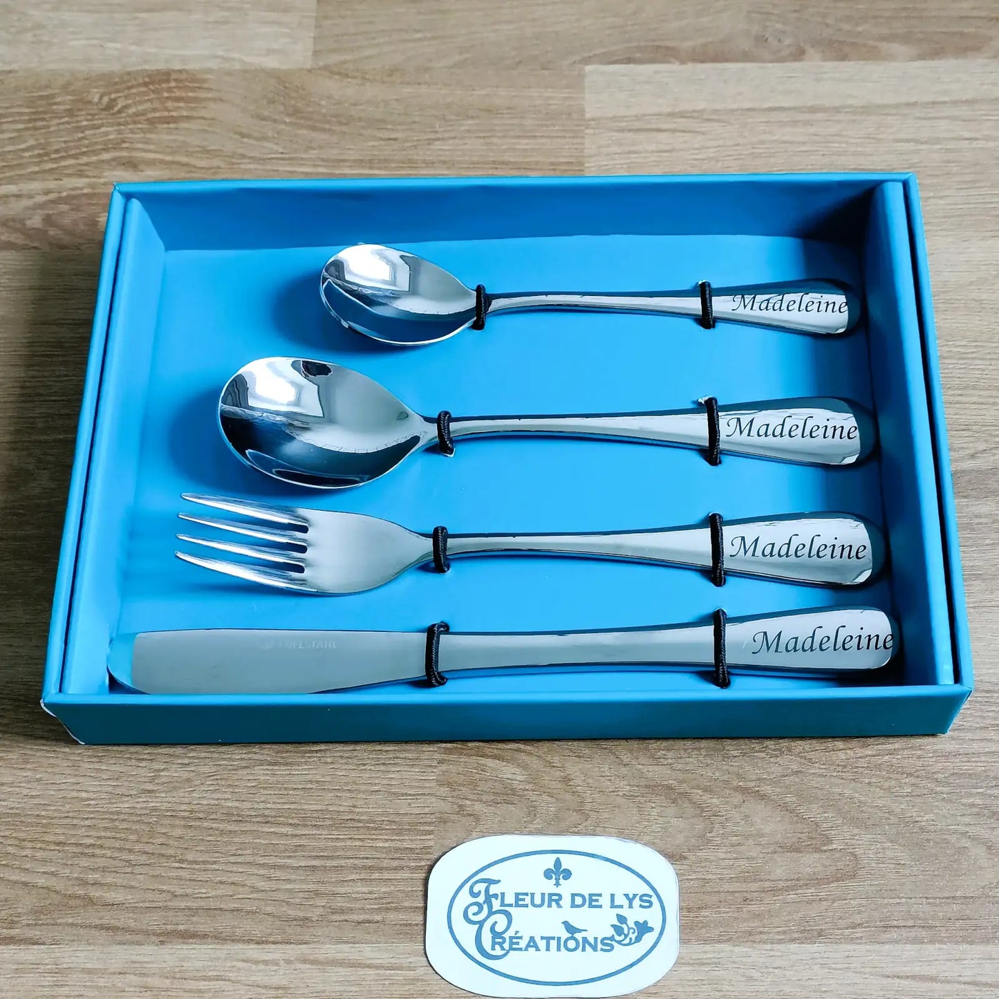 Coffret cadeau de couverts pour enfants personnalisés